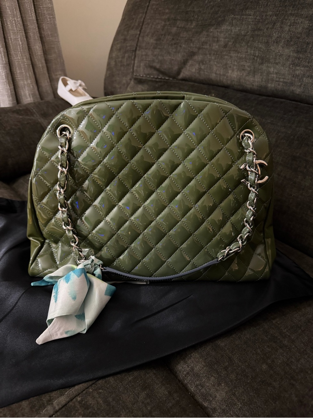Chanel just Mademoiselle large patent leather Chanel